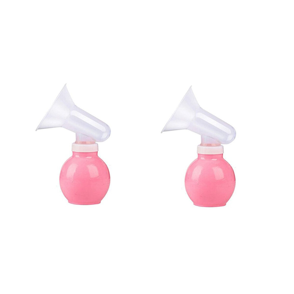 Manual Breast Pump 100ml BPA  Food Grade Silicone Easy Operation Compact Design for Travel (2 Pink)
