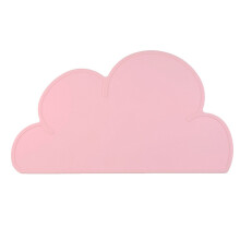Cloud Shaped Silicone Placemat Set for Kids, Heat Resistant Non Slip Washable Table Mat, Pink