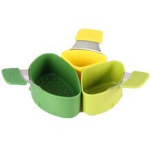 Stackable Silicone Steamer Basket Set of 3 for Vegetables Fish Dumplings with Easy Clean Design