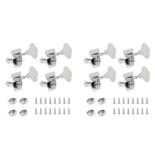 8Pcs Guitar Tuning Pegs Electric Bass Tuner Peg Guitar Open Gear Tuning Pegs Machine Heads for Jazz Bass Silver