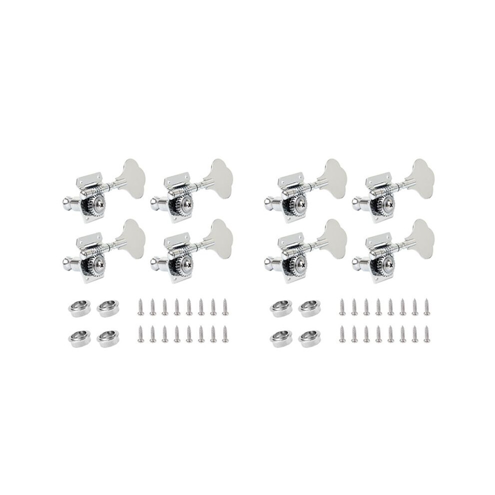 8Pcs Guitar Tuning Pegs Electric Bass Tuner Peg Guitar Open Gear Tuning Pegs Machine Heads For Jazz Bass Silver 4711071620825
