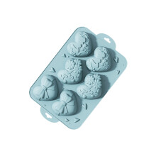 6 Cavity Multipurpose Heart Shape Dessert Mold Kitchen-Blue
