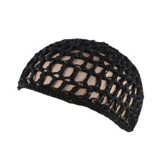 Women's Mesh Hair Net Sleep Cap for Long Hair, Breathable Crochet Design with Elastic Secure Fit, Black