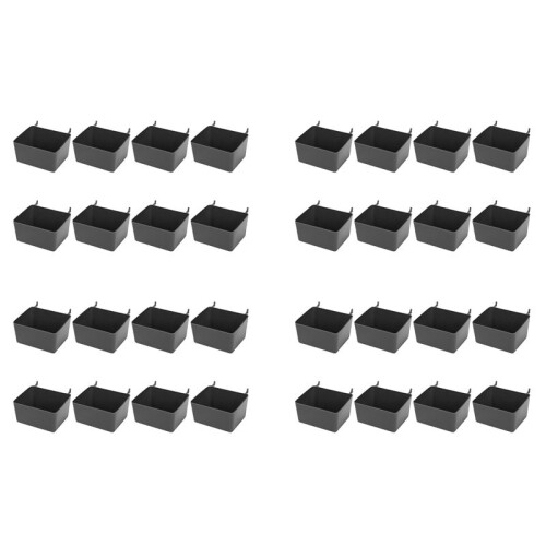 32 Pieces Pegboard Bins Kit Pegboard Parts Storage Pegboard Accessories Workbench Bins for Organizing Hardware(Grey)