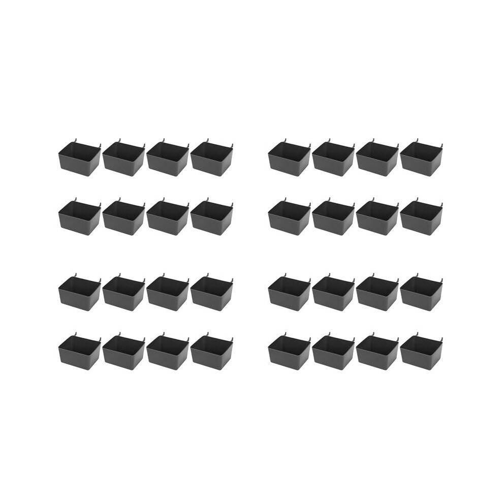 32 Pieces Pegboard Bins Kit Pegboard Parts Storage Pegboard Accessories Workbench Bins For Organizing Hardware(Grey) 6032963251506