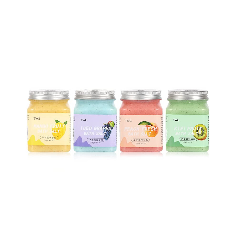 Mango Exfoliating Body Scrub Set with Fruit Scent Bath Salt, Gentle Whitening and Deep Moisturizing Care