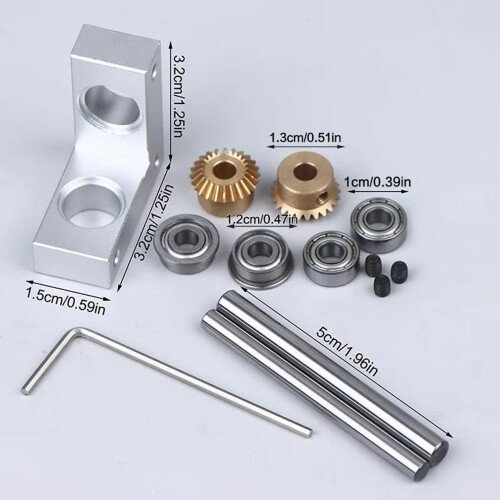 Miniature Right Angle Gear Power Transmission Right-4mm to 4mm 2