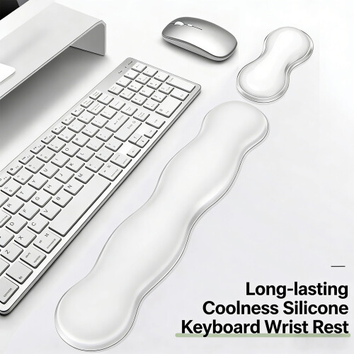 Ergonomic Cooling Silicone Keyboard Wrist Rest for-Pink 1