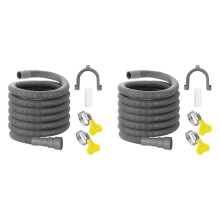 2X Drain Hose Extension Set Washing Machine Hose 10Ft, Include Bracket Hose Connector and Hose Clamps Drain Hoses
