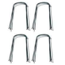 Plant Support Stake, 32-Pack Half Round Metal Garden Plant Supports, Green Garden Plant Support Ring, Garden Border