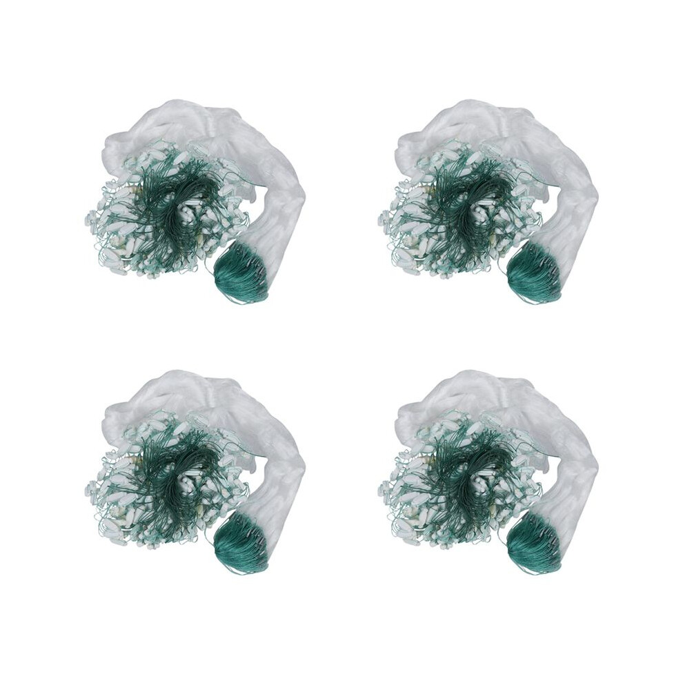 4 Pcs 25M Clear Monofilament Fishing Fish Gill Net W Float White/Green 4712523468385