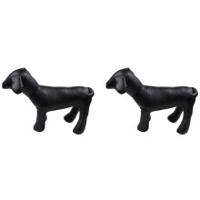 2X Leather Dog Mannequins Standing Position Dog Models Toys Pet Animal Shop Display Mannequin Black M