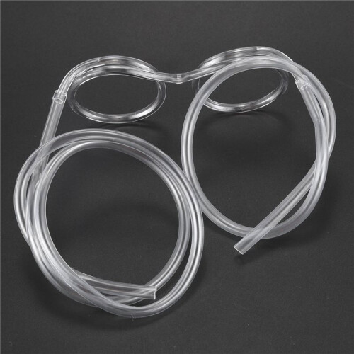 5X Glasses Shape Straw to Drink - Clear 1