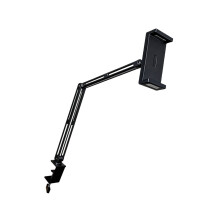 Pince pour tablettes de bureau avec joint à rotule pour une-Noir