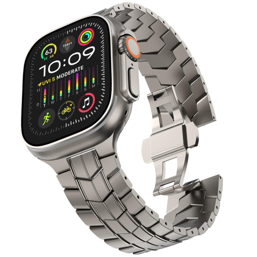 Band For Apple Watch Ultra 2 49Mm, Stainless Steel Metal Strap For Series 9Â1, Quick Release Clasp 9092120101836