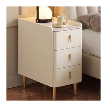 Solid Wood Bedside Table with Smart Control and Easy Drawer Access, Modern Small Nightstand for Bedroom (A)