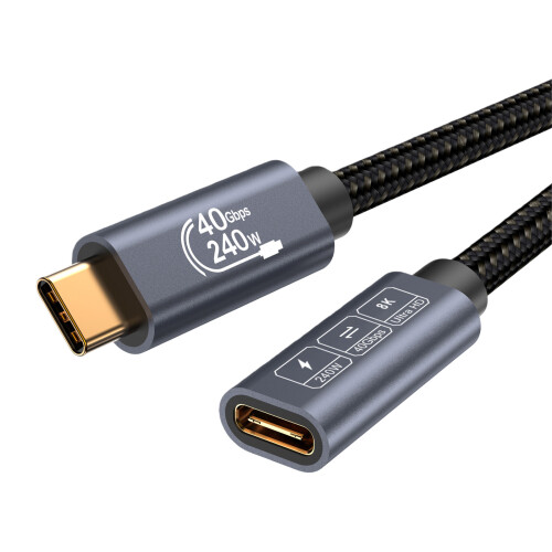 Câble d'affichage vidéo 240W USB4 8K @ 60Hz, transfert de-0,2m