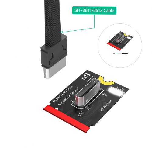 Le convertisseur compact M.2 Key M vers Sff 8612 améliore les-B 2