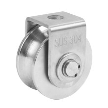 10X 2 Inch Roller Wheel Bearings U Pulley Wheels Detachable Heavy Duty Grooved Wheel for Material Handling