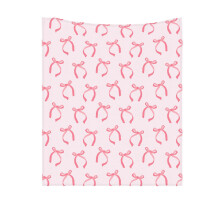 Pink Bow Flannel Throw Blanket 30x40 inch