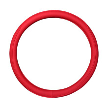 Red Leather Steering Wheel Cover Non-Slip Sports Comfort