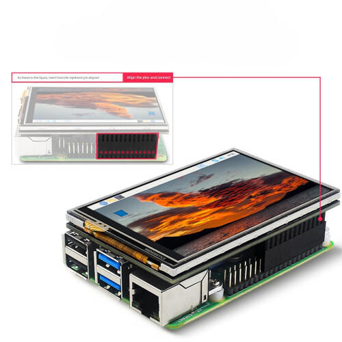 3.5inch Touchable Screen Display 480x320-PI5 with heat sink 2