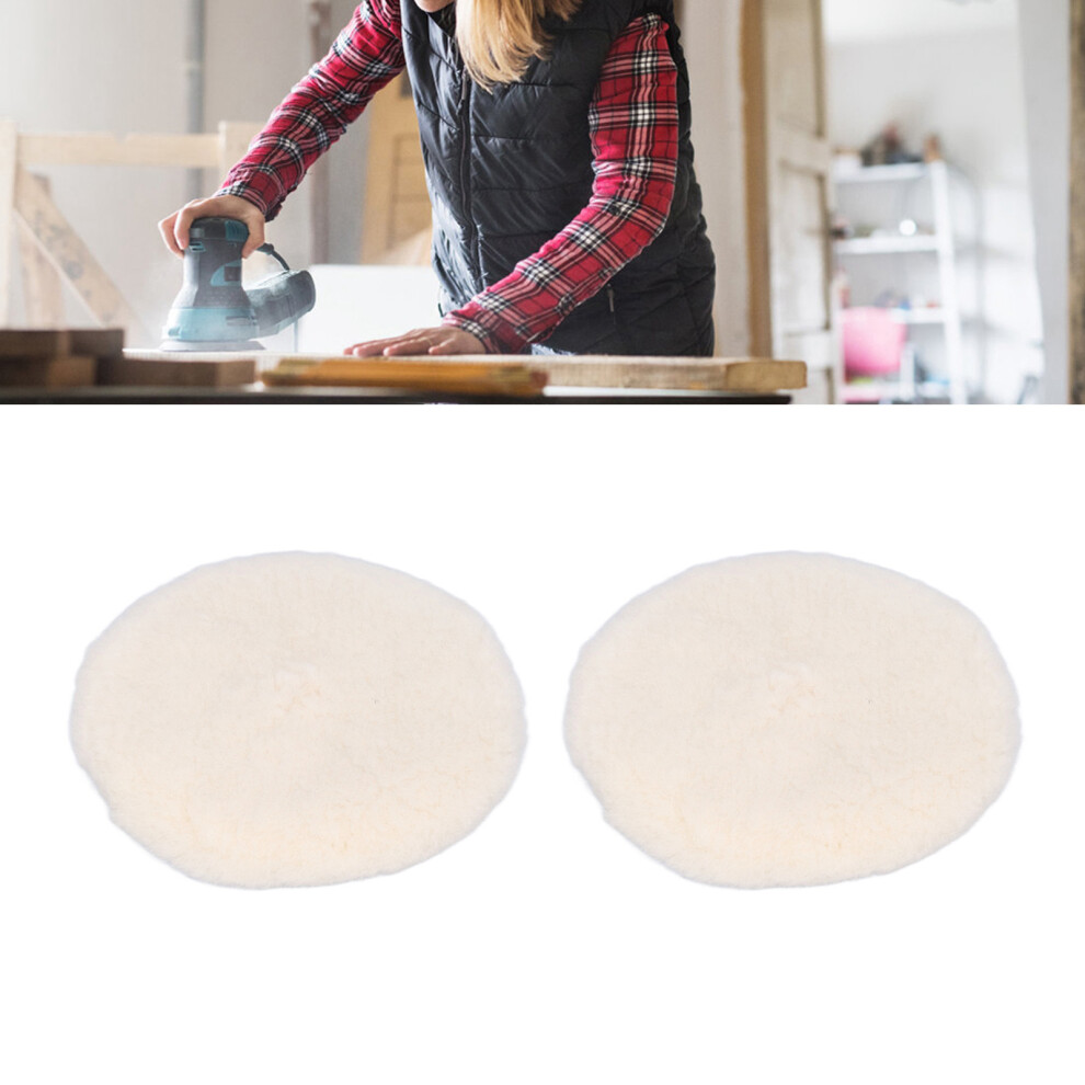2Pcs Wool Auto Buffing Pads 125Mm Car Polisher Discs Natural Fiber 8471391216882