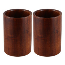 2X Portautensili, Porta Utensili da Cucina in Legno per Cucchiai, Spatole, Tavolo da Pranzo da Tavolo, 3,4 x 3,4 x 5 Pollici