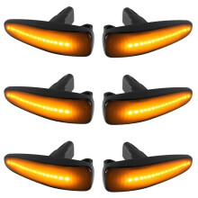 6X Feux de Position Ambre à LED Fumé et Feux de Position Dynamiques Avant pour Lancer Evo x Mirage Outlander Sport 2011-2020