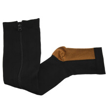 2X Compression Stockings Nylon Zipper Compression Sock Leg Knee Support Open Toe Varicose Veins Stretch Socks(Black)XXL