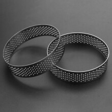 48x Circular Stainless Steel Porous Tart Ring Bottom Tower Pie Cake Mould, 8cm