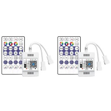 2X DC12-24V 28 Controlador RF Chave WiFi APP Música Controle Remoto de Voz para WS2812B WS2811 RGB LED Strip Light Dimmer Doméstico