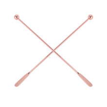 25Pcs Stainless Steel Stirrer Beverage Stirrers Stir Cocktail Swizzle Stick-Rose Gold-Straight Bar,19cm