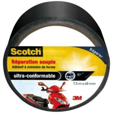 SCOTCH - Adhesive tape - Fabric - Flexible repair - Shape memory - Ultra-conformable - 48 mm x 7.5 m - Black
