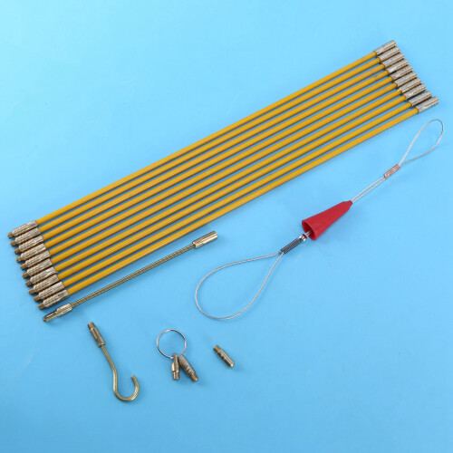 Cabling Rods Fish Tape 10.83FT Fiberglass Electrical Cable Threader Running Puller in Case 20Rods x 33cm 2