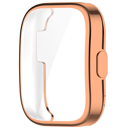 Screen Protector Case for Amazfit Bip 5, 3 Pack, Full Coverage, Black Rose Gold Silver 2