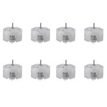 8X RF 500 TB-12560 DC1. 5-12V 2700 Tr/Min Vitesse A Vide 32 mm Diametre Moteur Argent