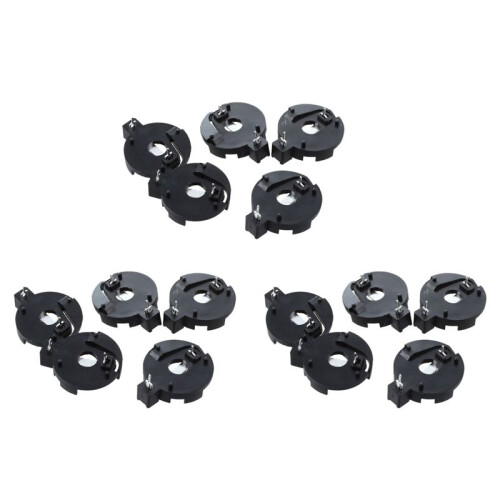 CR2016 2025 2032 Coin Cell Button Battery Holder Socket Black 15 Pcs
