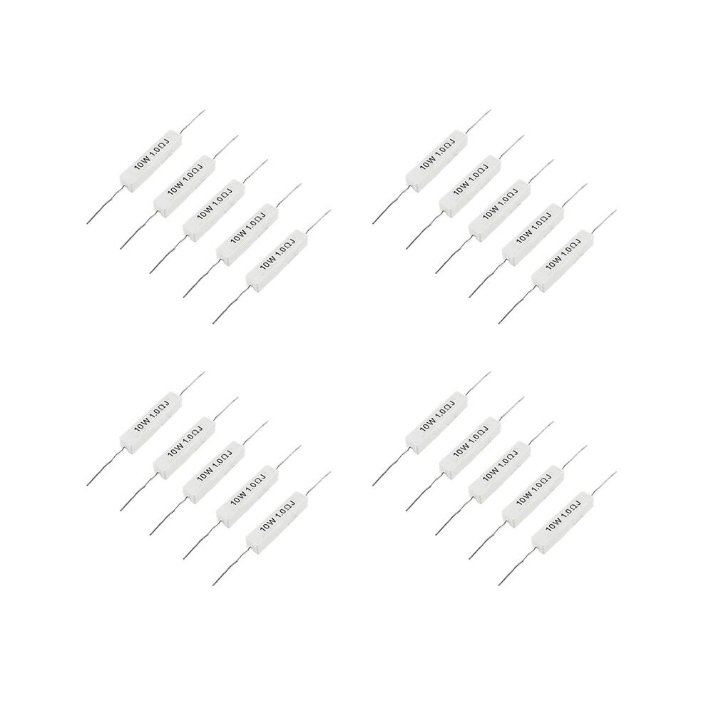 1.0 Ohm 10W Wirewound Ceramic Cement Resistor 20 Pcs 6033753039779