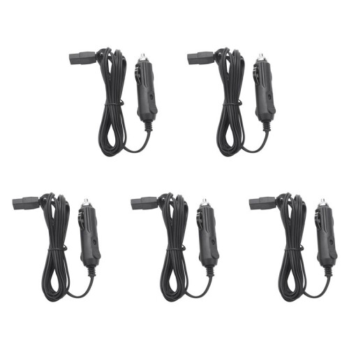 5pcs 2m 12V Replacement Car Cooler Box Fridge Cigarette Lighter 2 Pin Charger Cable