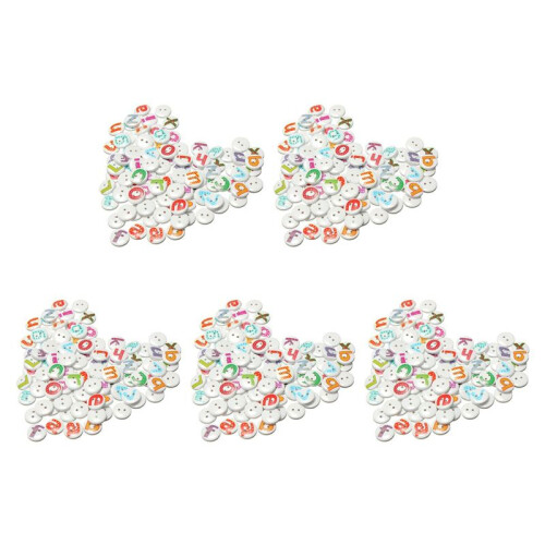 500Pcs Mixed Painted Letter Alphabet Wooden Sewing Button Scrapbooking