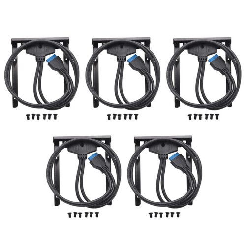 5X USB 3.0 Front Panel Hub 2 Port Expansion Bay 20 Pin to USB3.0 Bracket Cable for Computer PC 1