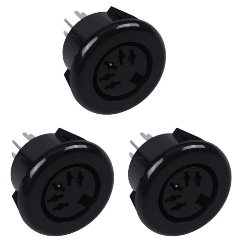 3X Female 5 Pin DIN Plug Panel Mounted Keyboard Cable Connector Adapter