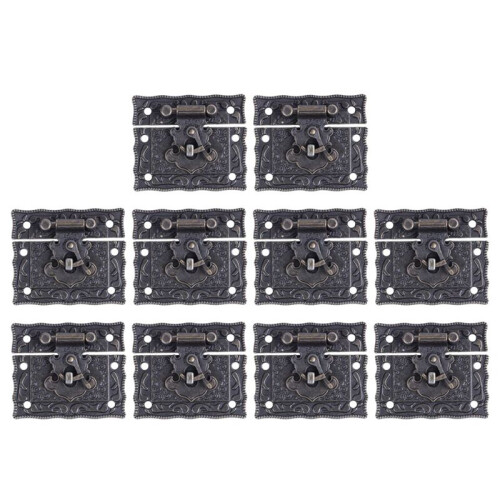 10X Wood Case Chest Box Rectangle Clasp Closure Hasp Latches Bronze Tone