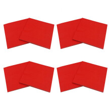 4 Pack Solid Color Printed Paper Napkin (Red)