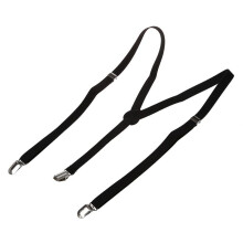 3X Adult Adjustable Metal Clamp Elastic Suspenders Braces Black