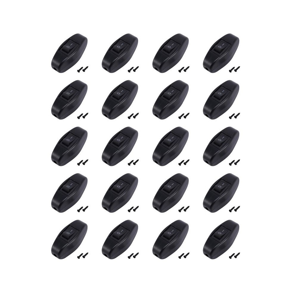 20X Black Bedroom Off Button In 6A/250Vac 10A/125Vac 6031871801773