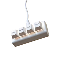 Clavier à 4 touches filaire USB pour une saisie rapide au-Blanc