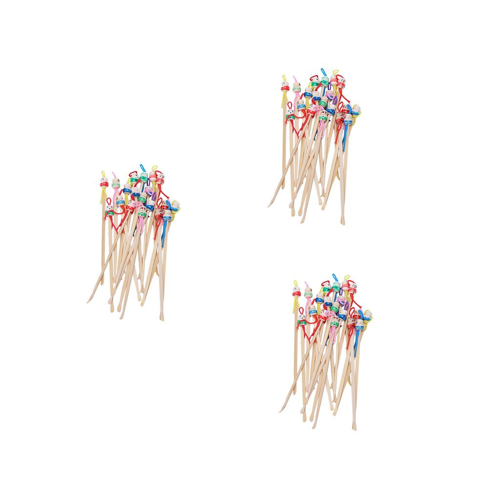 Bamboo Japanese Doll Ear Wax Pick Spoons Earwax Remover 60pcs