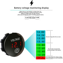 2X Indicatore di Capacità Della Batteria Voltmetro LED Misuratore di Tensione Digitale con Interruttore OFF- OFF Motociclo  3V-35V per Auto Verde